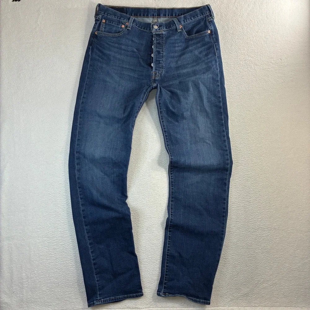 Levis 501 Jeans Men 36x36 Blue Denim Classic Straight‎ Original Button Fly XX
